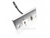 Placa Tapa HDMI 1.4 + Terminal para bocinas de Crimpeo Acero Inoxidable Grado Alimenticio